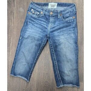 Big Star Capri Jeans Women's 28 Maddie Denim Distressed Blue (385)